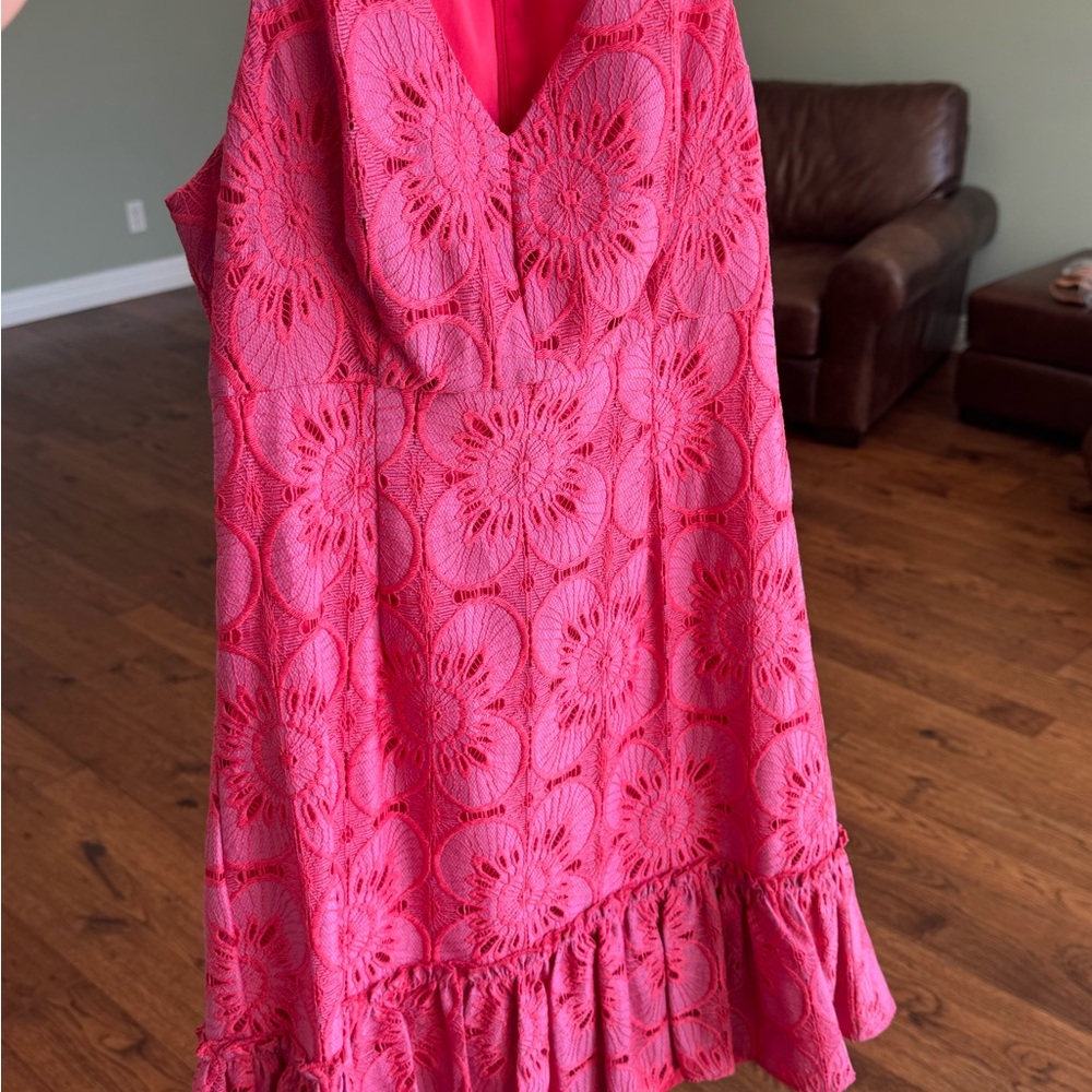 Trina Turk Pink Eyelet Dress